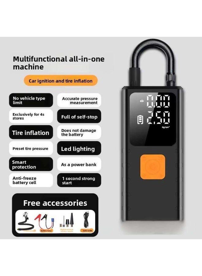 تشانجلي مشغل سيارة محمول مع ضاغط هواء، حزمة مشغل بطارية مع منفاخ إطارات أوتوماتيكي لجميع أنواع الوقود، معزز بطارية 12 فولت، كابلات تشغيل ذكية، شاشة LCD - Image 4